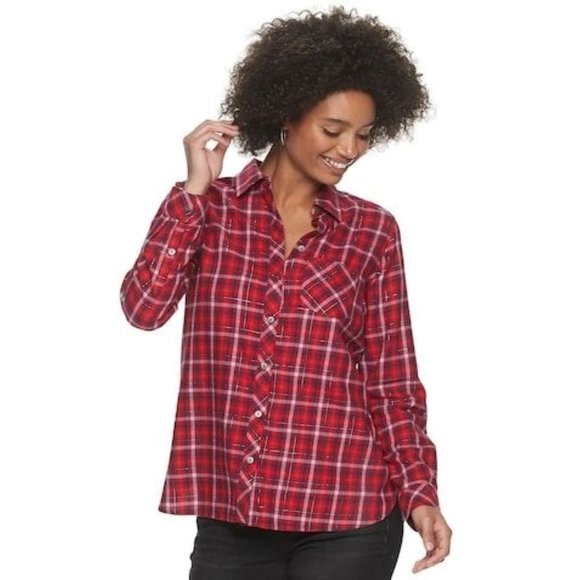 Sonoma Tops - Nwt Sonoma Ladies Supersoft Red Plaid Flannel